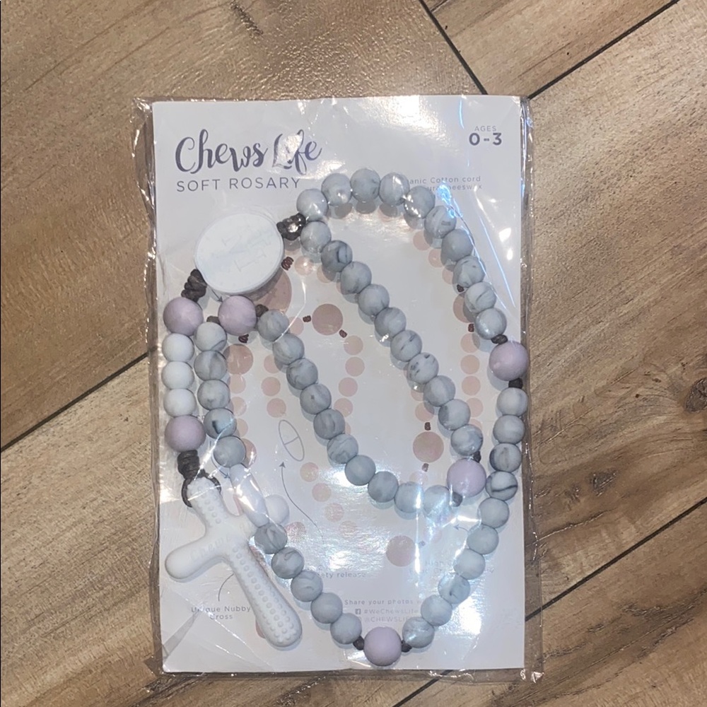 Soft Rosary for Kids - White and Purple
